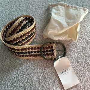 NWT Sézane Wide Raffia Belt